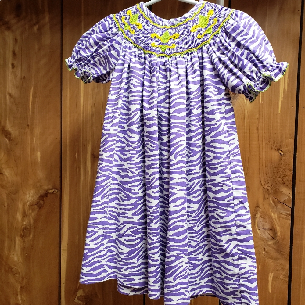 Smocked Fleur de Lis Dress
